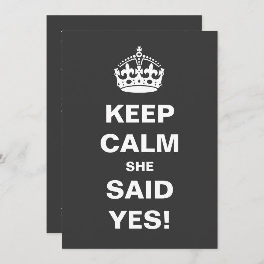 Grey Keep Calm en Marry on Wedding Inviting Kaart (Voorkant / Achterkant)