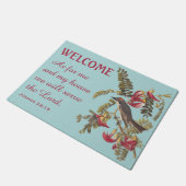 Grey Kingbird en Bijbelvers Doormat Deurmat (Schuin)