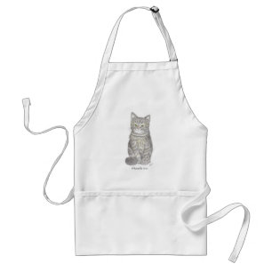 Grey Kitten Apron Standaard Schort