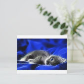Grey Kitten Awakes Briefkaart (Staand voorkant)