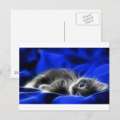 Grey Kitten Awakes Briefkaart (Voorkant / Achterkant)