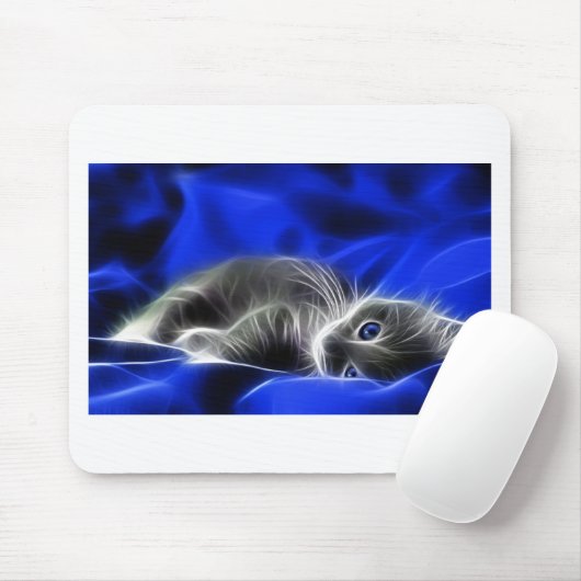 Grey Kitten Awakes Muismat (Met muis)