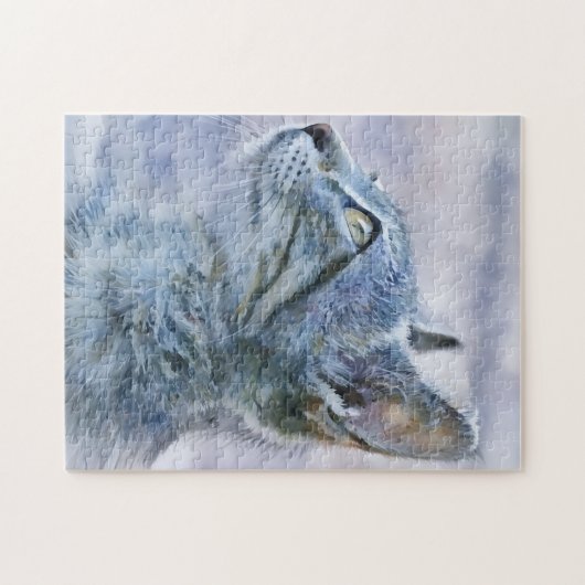  Grey Kitten Cat Art Puzzel (Horizontaal)