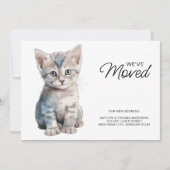 Grey Kitten Cat verhuizen Nieuwe woning We zijn ve Aankondiging (Voorkant)