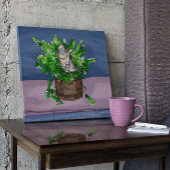 Grey Kitten in Bucket of Catnip Poster