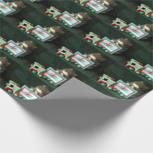 Grey Kitten in de kerstbox Cadeaupapier (Hoek)