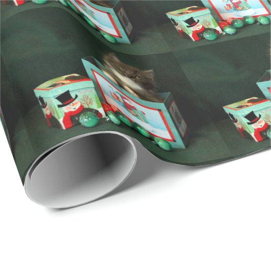 Grey Kitten in de kerstbox Cadeaupapier (Rol Hoek)