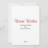 Grey Kitten Kerst Waterverf Feestdagenkaart (Achterkant)