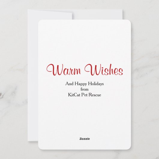 Grey Kitten Kerst Waterverf Feestdagenkaart (Achterkant)