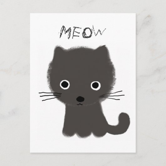 Grey Kitten Meow Briefkaart (Voorkant)