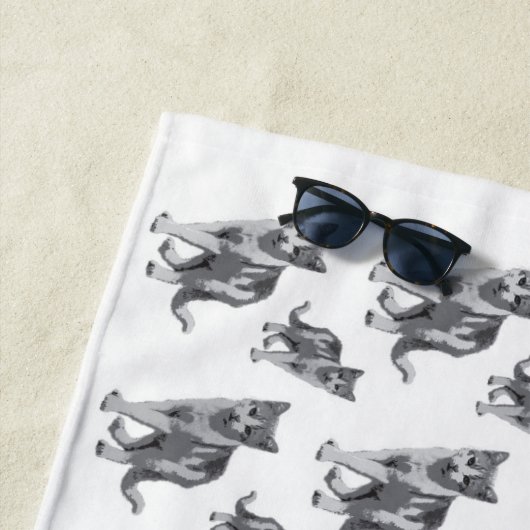 Grey kitten strandlaken (In situ)