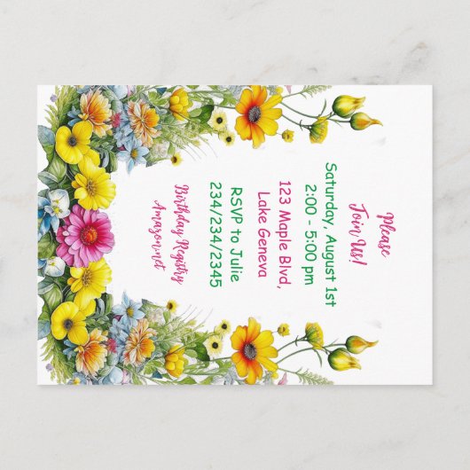 Grey Kitten Theme Girl's Verjaardagsfeestje Uitnod Briefkaart (Achterkant)