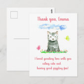 Grey Kitten Verjaardagsfeest Aangepaste naam Bedan Briefkaart (Voorkant / Achterkant)