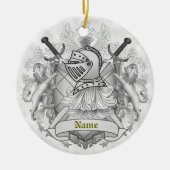 Grey Knight Family Crest Achternaam Keramisch Ornament (Voorkant)