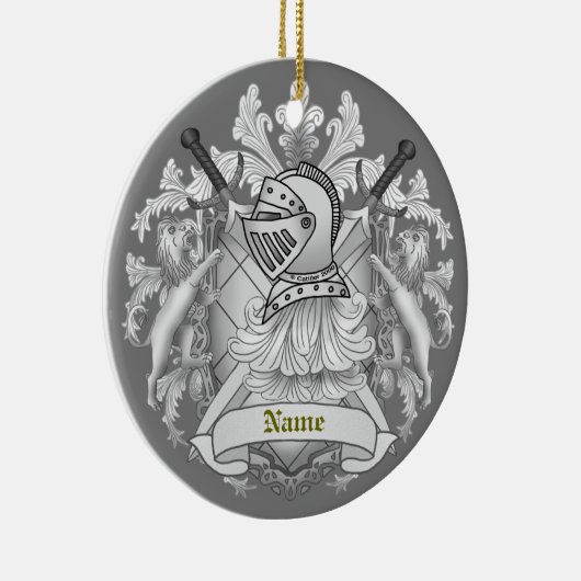 Grey Knight Family Crest Achternaam ornament (Rechts)