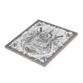 Grey Knight Family Crest achternaam tegel Tegeltje (Zijkant)