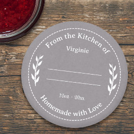 Grey Kraft & Rustic Made with Love Label Sticker