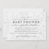  Grey Lace Baby shower Uitnodiging (Voorkant)