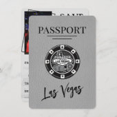 Grey Las Vegas Passport Bewaar de datum Save The Date (Voorkant / Achterkant)