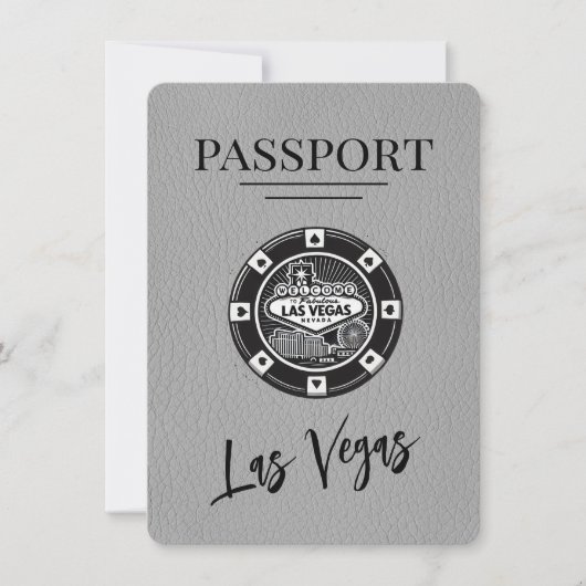 Grey Las Vegas Passport Bewaar de datum Save The Date (Voorkant)
