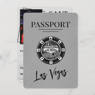 Grey Las Vegas Passport Bewaar de datum Save The Date