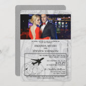 Grey Las Vegas Passport Wedding Kaart (Voorkant / Achterkant)