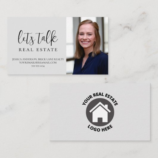 Grey Laten we het hebben over echte Estate Profess Visitekaartje (Voorkant / Achterkant)