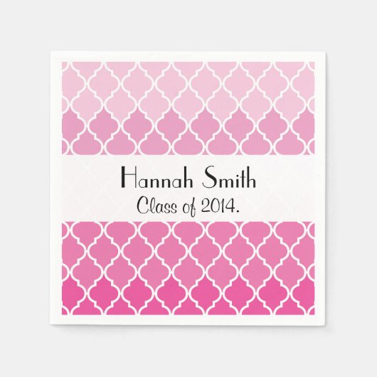 Grey Latticework, Marokkaanse Trellis, Afstuderen Servet (Voorkant)