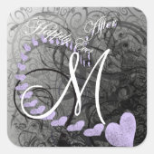 Grey & Lavender, gelukkig ooit na het huwelijk Vierkante Sticker (Voorkant)