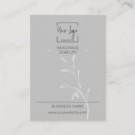 Grey Leaf Social QR Mode Sieraden Display Kaart Contactkaartje