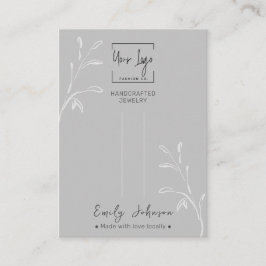 Grey Leaf Social QR Sieraden Haarclip Display Kaar Contactkaartje