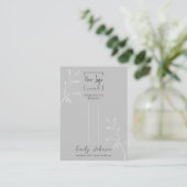 Grey Leaf Social QR Sieraden Haarclip Display Kaar Contactkaartje (Staand voorkant)