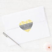 Grey Lemon Damask Dank u bruiloft gunst Labels (Envelop)