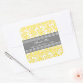 Grey Lemon Damask Dank u bruiloft gunst Labels (Envelop)