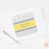 Grey Lemon Damask Dank u bruiloft gunst Labels (Envelop)