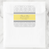 Grey Lemon Damask Dank u bruiloft gunst Labels (Tas)