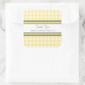 Grey Lemon Gingham Dank u bruiloft gunst Labels (Tas)