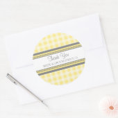 Grey Lemon Gingham Dank u bruiloft gunst Labels (Envelop)