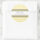 Grey Lemon Gingham Dank u bruiloft gunst Labels (Tas)