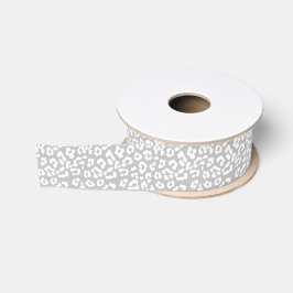 Grey Leopard Cheetah Print Grosgrain Lint