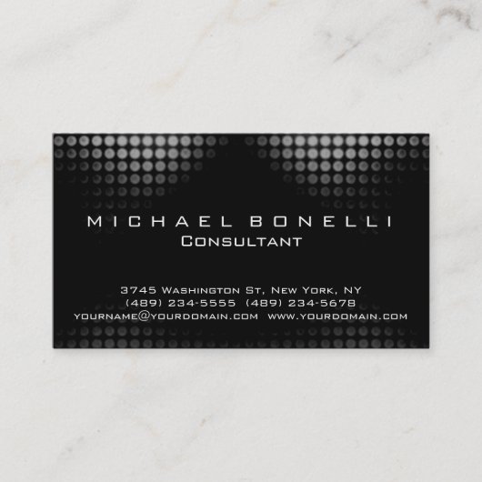 Grey Lights Black Pattern Consultant Visitekaartje (Voorkant)