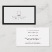 Grey Lijst Attorney Justice Scale Professional Visitekaartje (Voorkant / Achterkant)