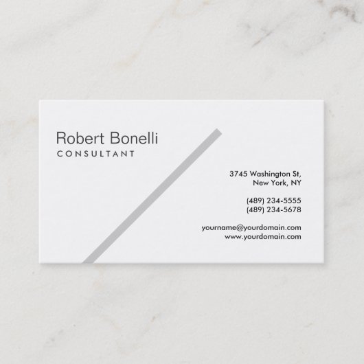 Grey Line Black White Consultant Visitekaartje (Voorkant)