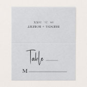 Grey Linen Simple Black Script Weduwgoedkaart Visitekaartje (Buitenkant ongevouwen)