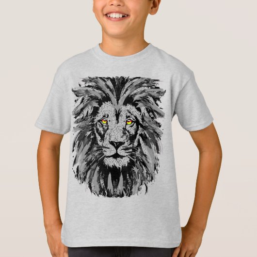 Grey Lion Head - Lion Portrait - Lion T-shirt (Voorkant)