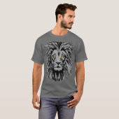 Grey Lion Head - Lion Portret Tekening - Lion Face T-shirt (Voorkant volledig)