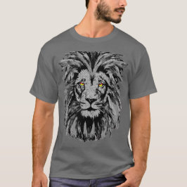Grey Lion Head - Lion Portret Tekening - Lion Face T-shirt