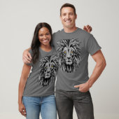 Grey Lion Head - Lion Portret Tekening - Lion Face T-shirt (Unisex)