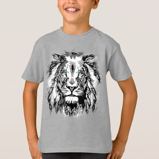 Grey Lion Head - Realistic Lion Shirt - Lion Face (Voorkant)