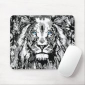 Grey Lion Mousepad - Lion Head Portret Tekening Muismat (Met muis)